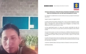 Fiscalía imputa cargos a presunta reclutadora de menores para las disidencias de las FARC